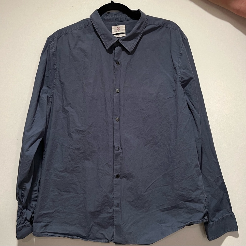 Adriano Goldschmied navy blue button down